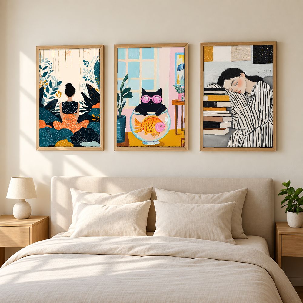 Set de 3 cuadros decorativos que combinan