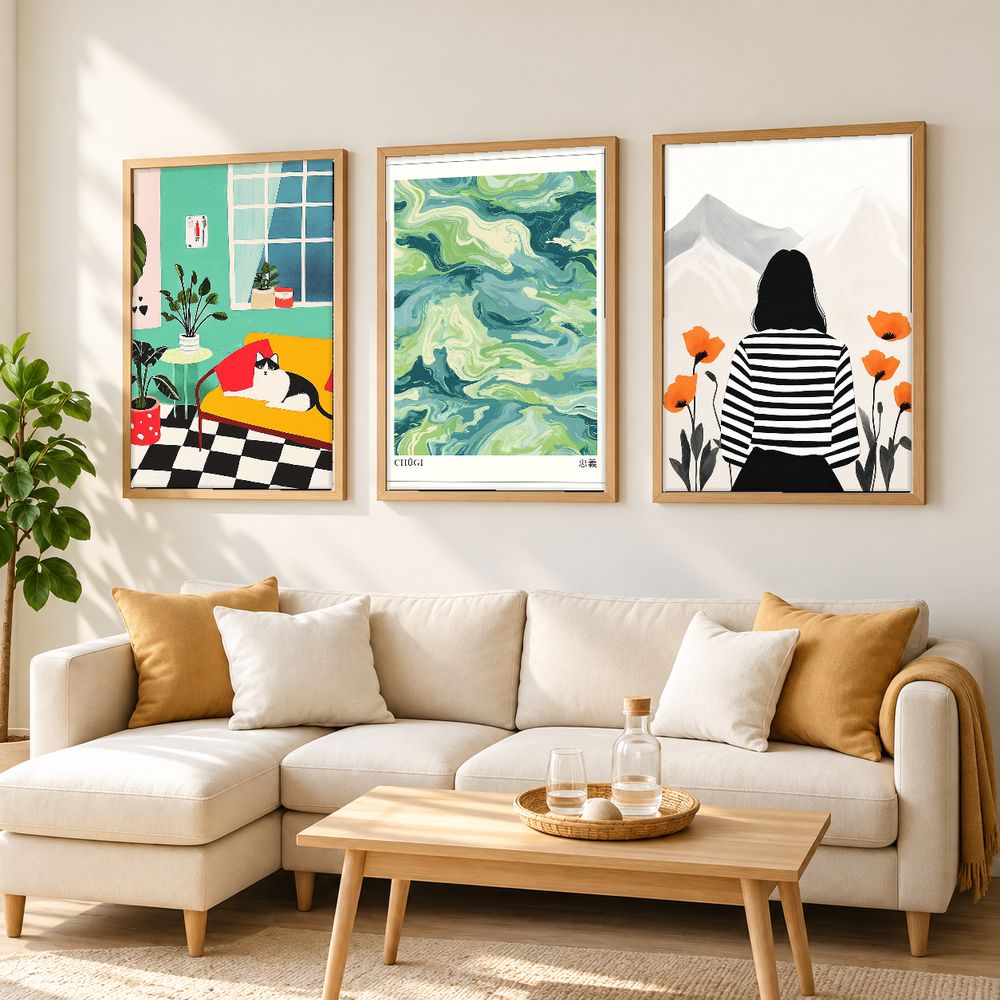 Set de 3 cuadros decorativos que combinan