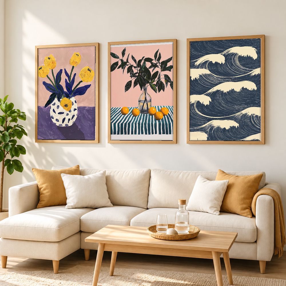 Set de 3 cuadros decorativos que combinan