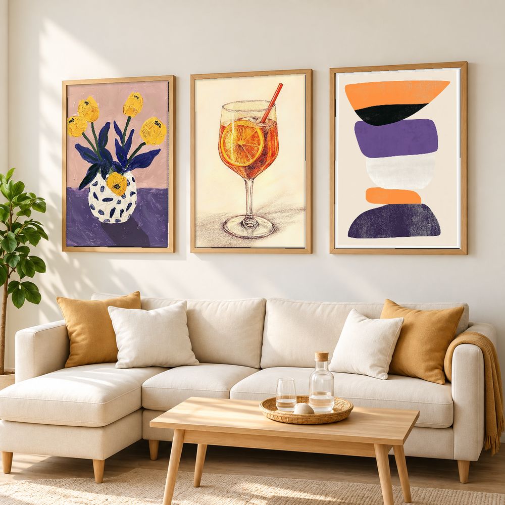 Set de 3 cuadros decorativos que combinan