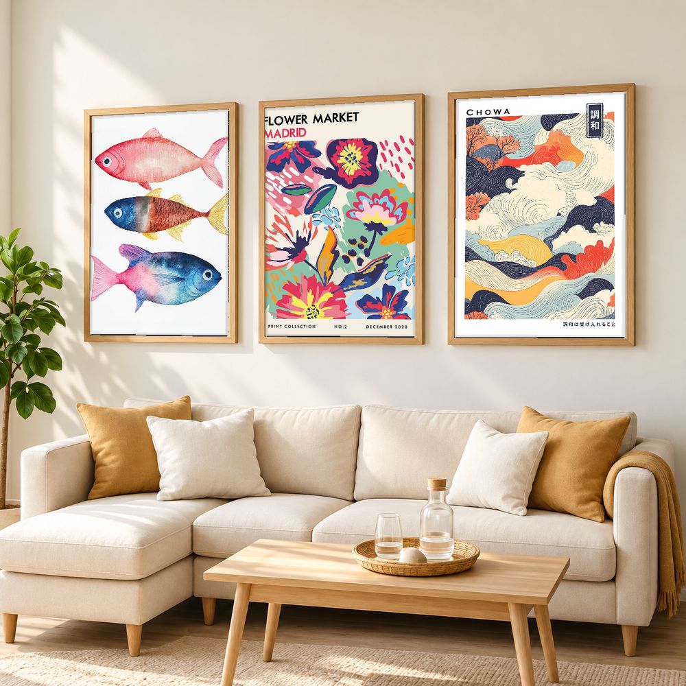 Set de 3 cuadros decorativos que combinan