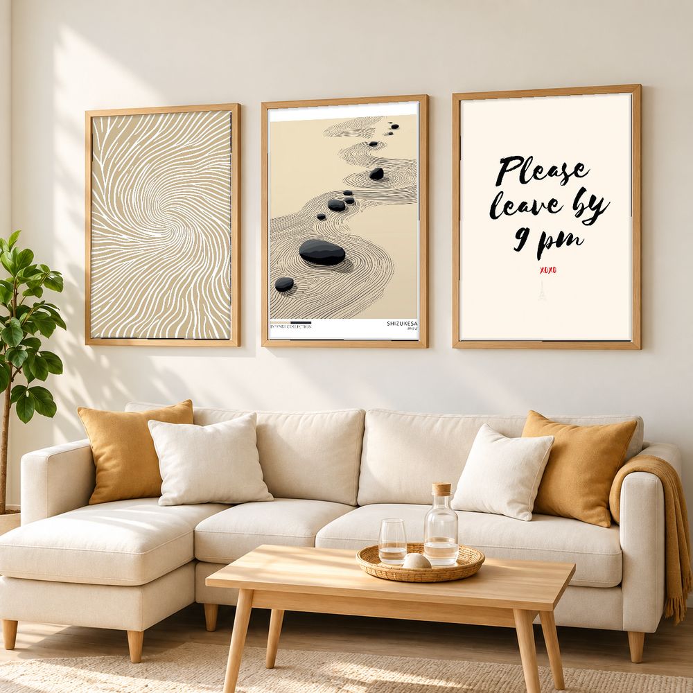 Set de 3 cuadros decorativos que combinan