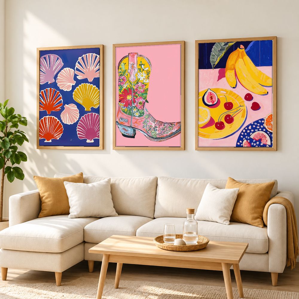 Set de 3 cuadros decorativos que combinan
