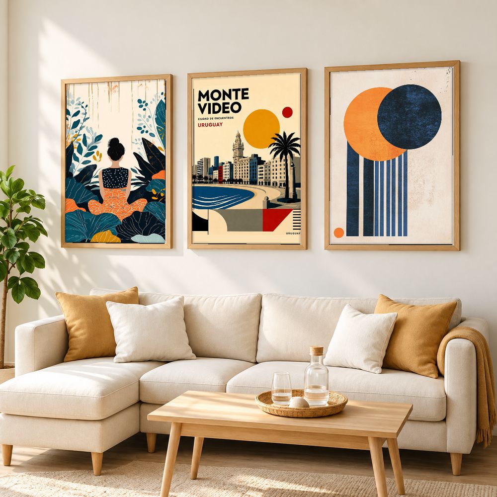 Set de 3 cuadros decorativos que combinan