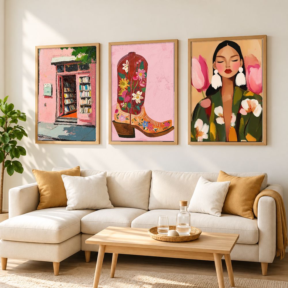 Set de 3 cuadros decorativos que combinan