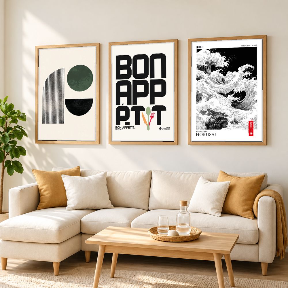 Set de 3 cuadros decorativos que combinan