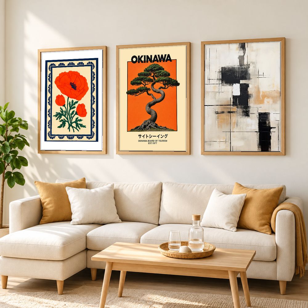 Set de 3 cuadros decorativos que combinan