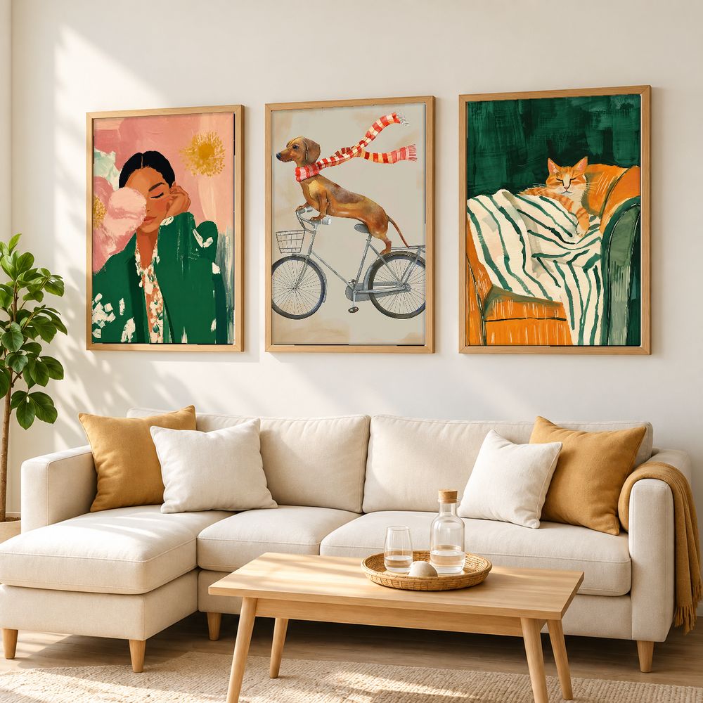 Set de 3 cuadros decorativos que combinan
