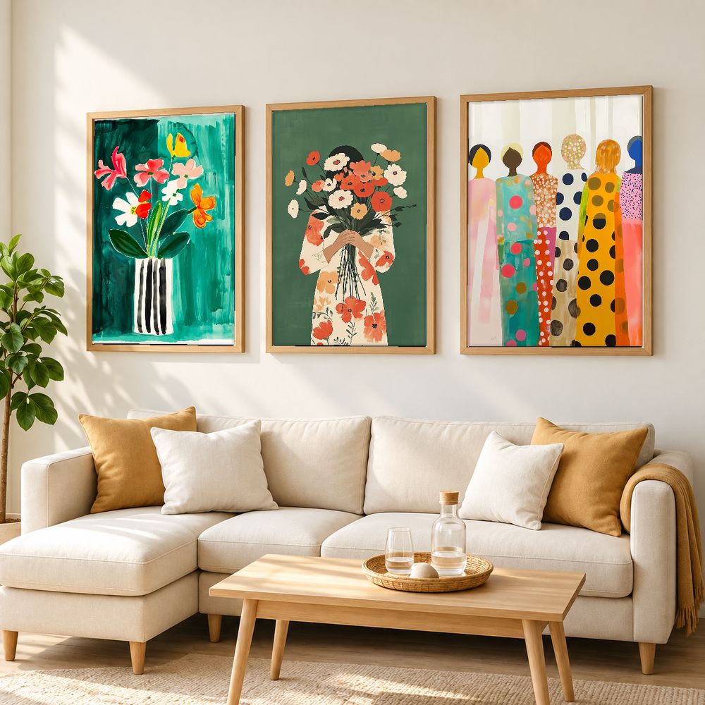 Set de 3 cuadros decorativos que combinan