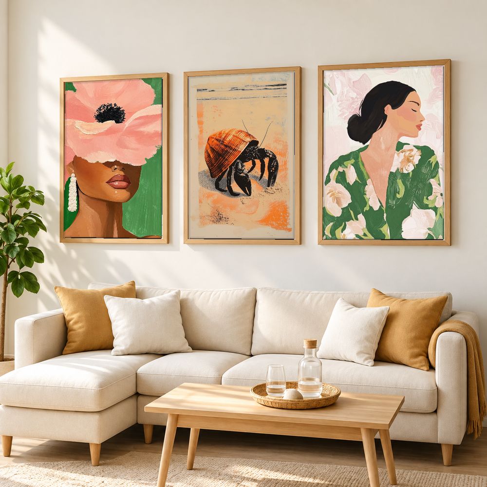 Set de 3 cuadros decorativos que combinan