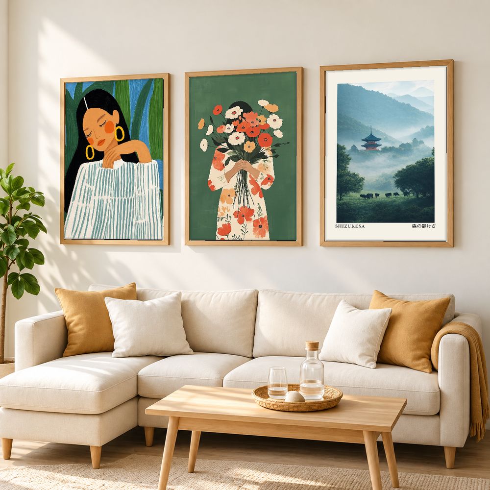 Set de 3 cuadros decorativos que combinan