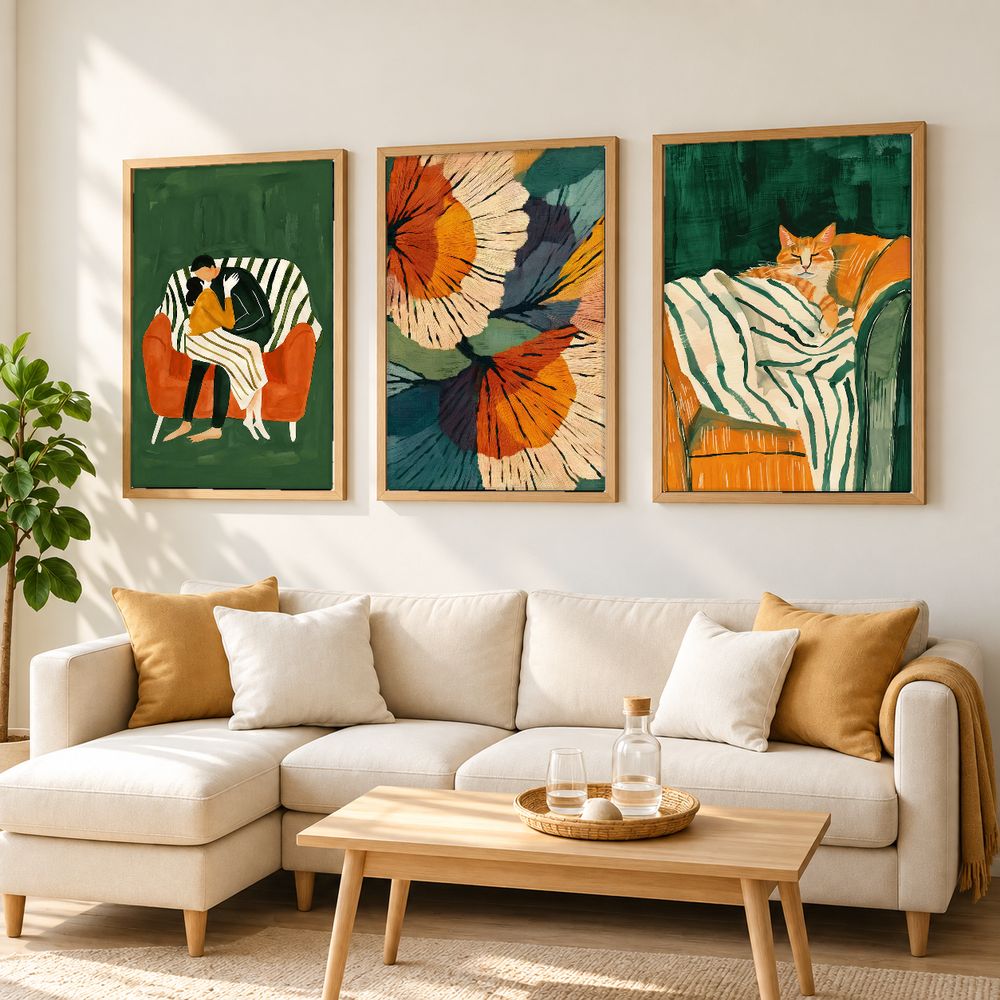 Set de 3 cuadros decorativos que combinan