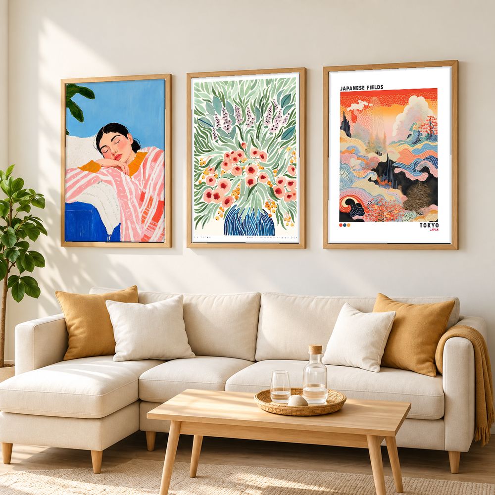 Set de 3 cuadros decorativos que combinan