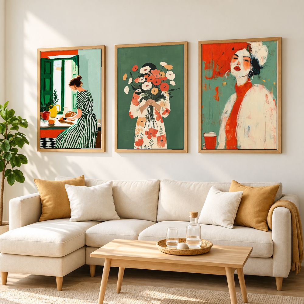 Set de 3 cuadros decorativos que combinan