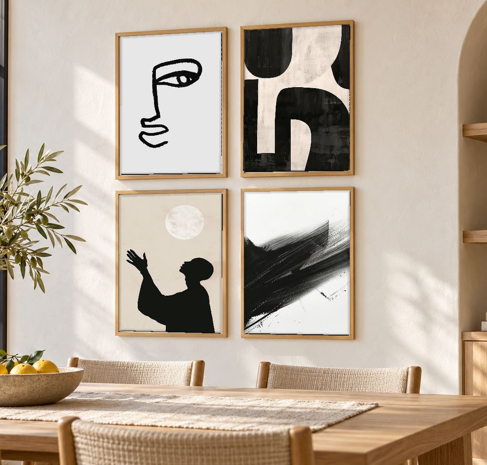 Set de 4 cuadros decorativos que combinan