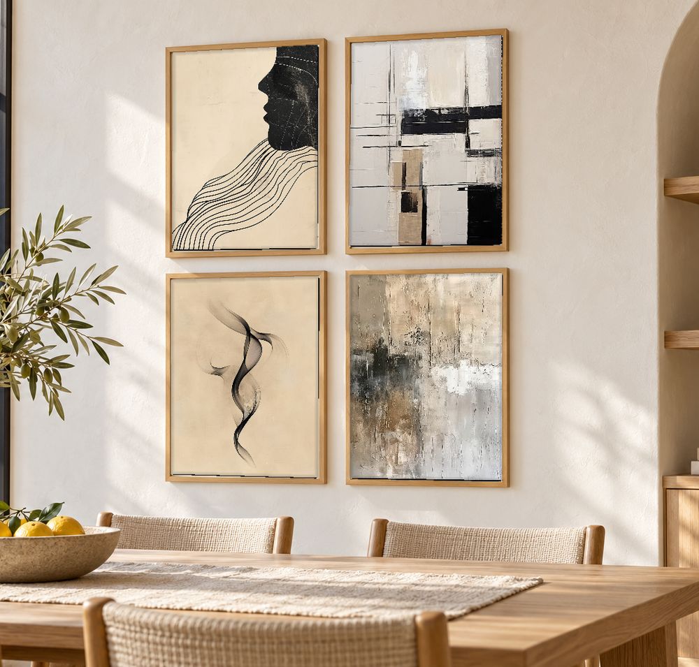 Set de 4 cuadros decorativos que combinan