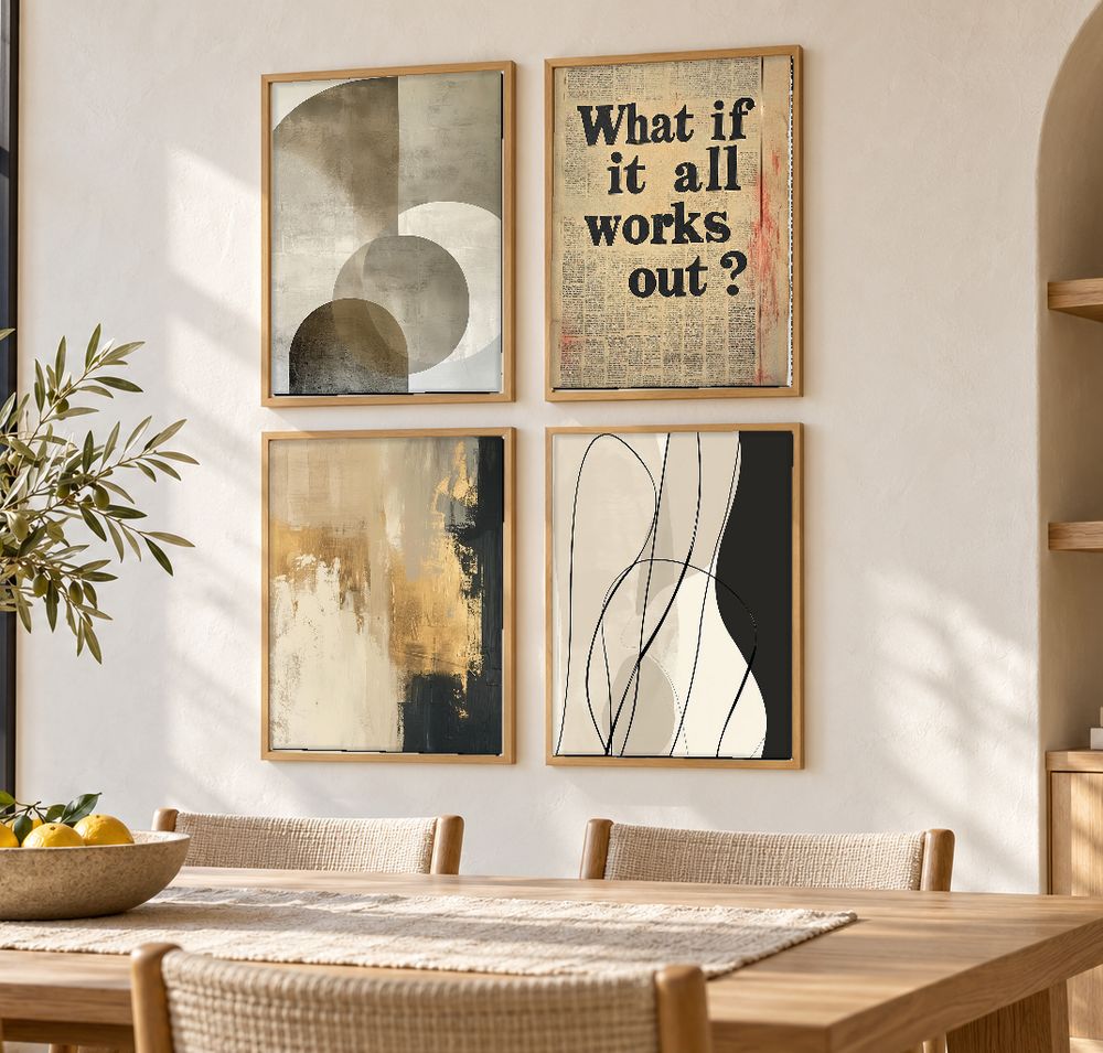 Set de 4 cuadros decorativos que combinan