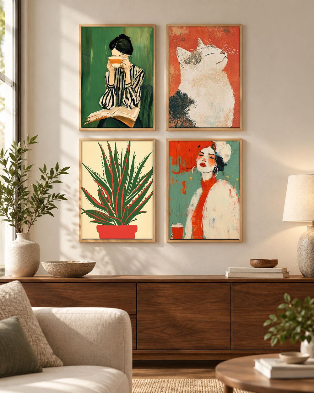 Set de 4 cuadros decorativos que combinan