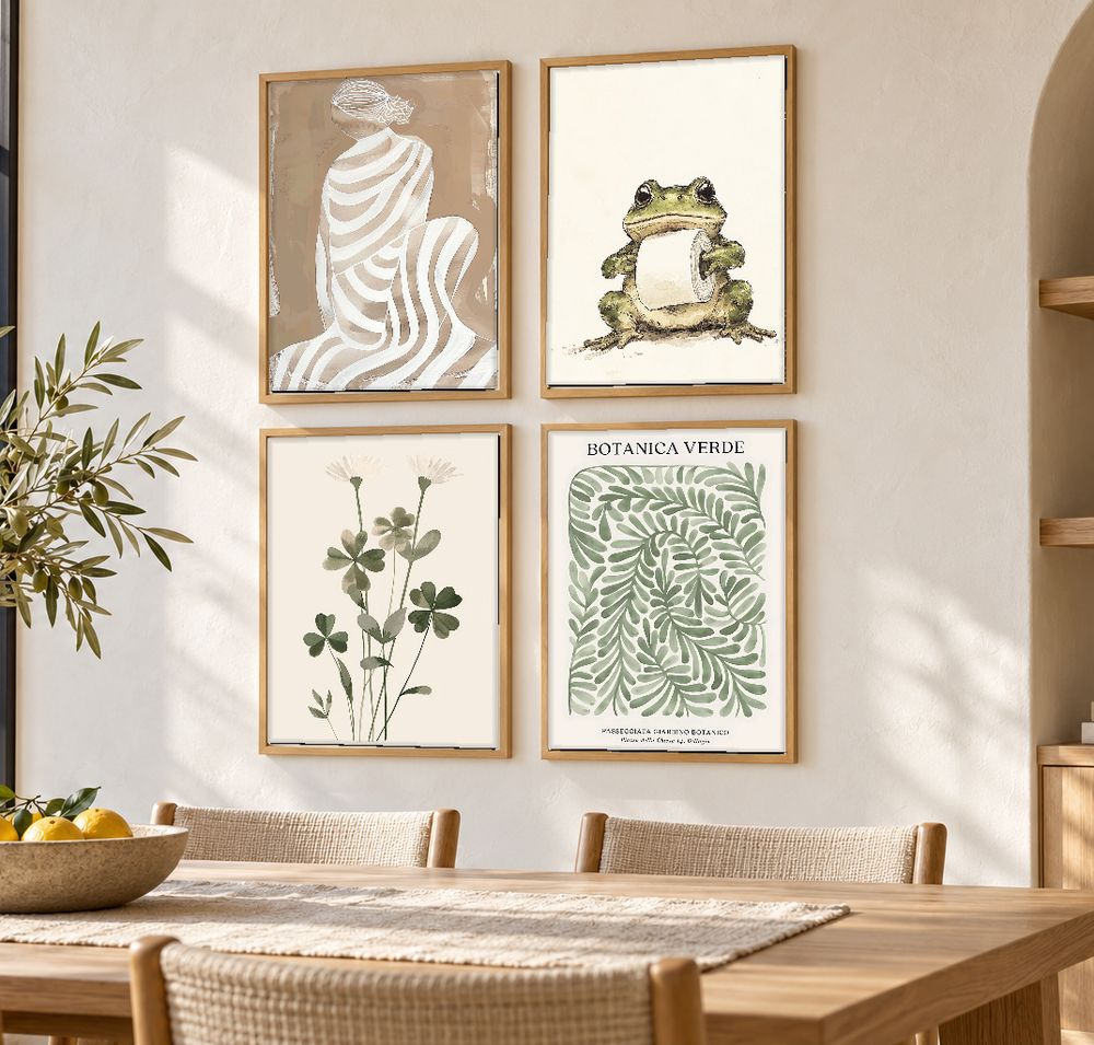Set de 4 cuadros decorativos que combinan