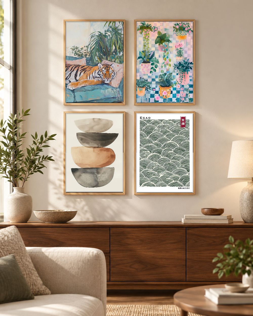 Set de 4 cuadros decorativos que combinan