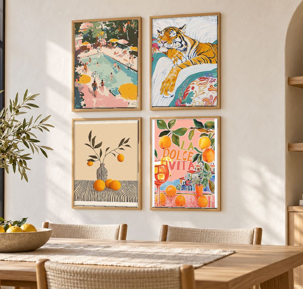 Set de 4 cuadros decorativos que combinan