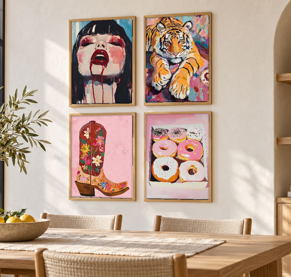 Set de 4 cuadros decorativos que combinan