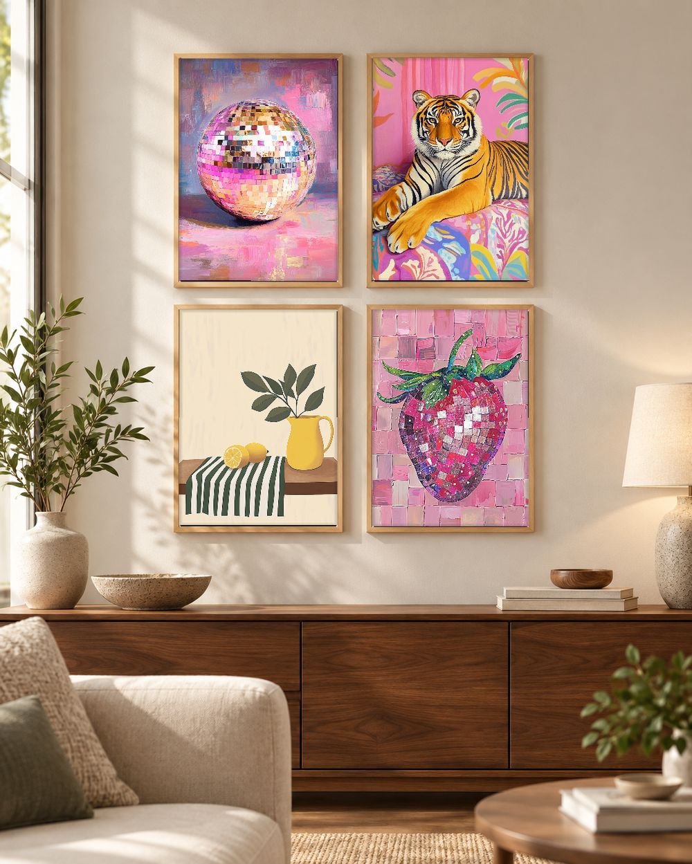 Set de 4 cuadros decorativos que combinan