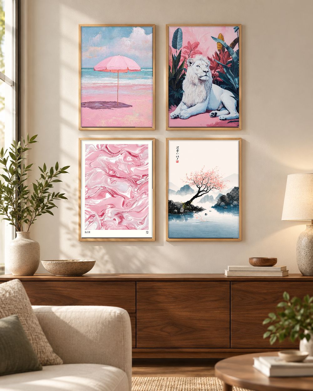 Set de 4 cuadros decorativos que combinan