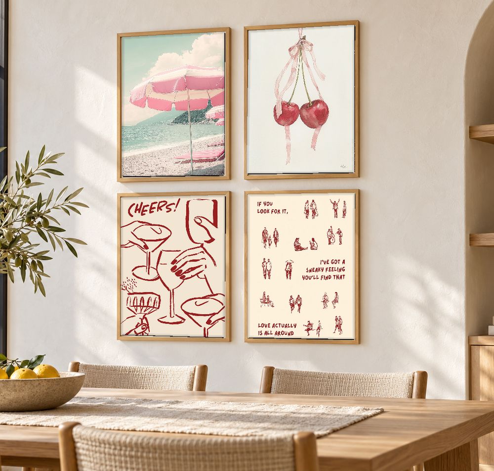 Set de 4 cuadros decorativos que combinan