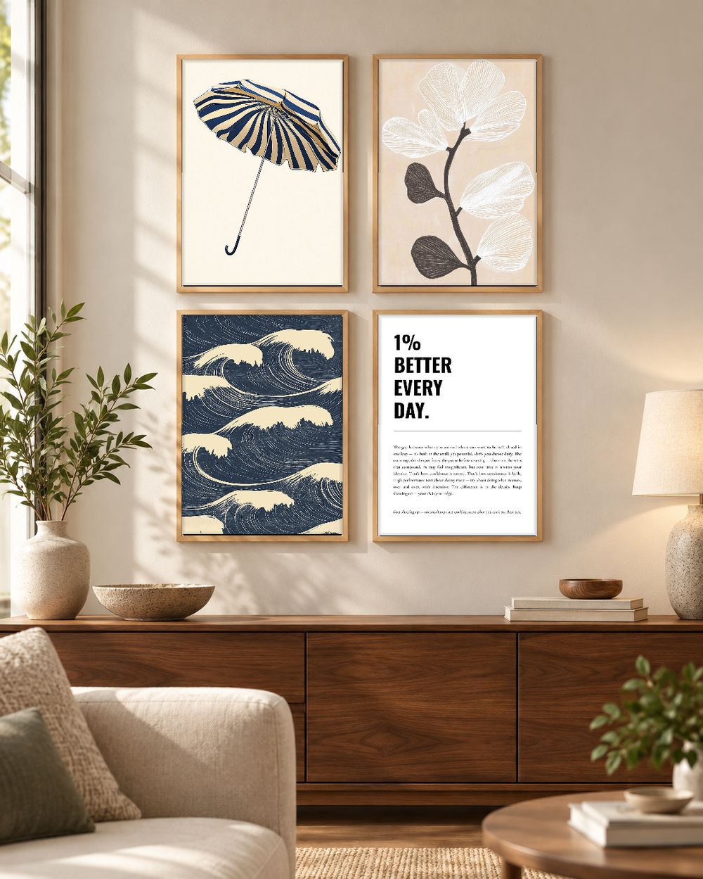 Set de 4 cuadros decorativos que combinan