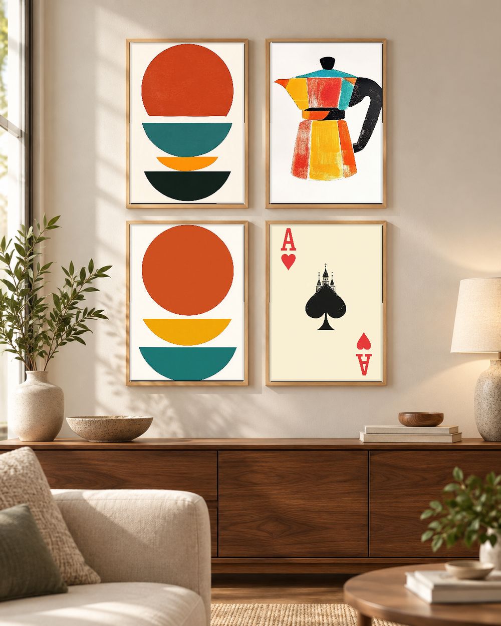 Set de 4 cuadros decorativos que combinan