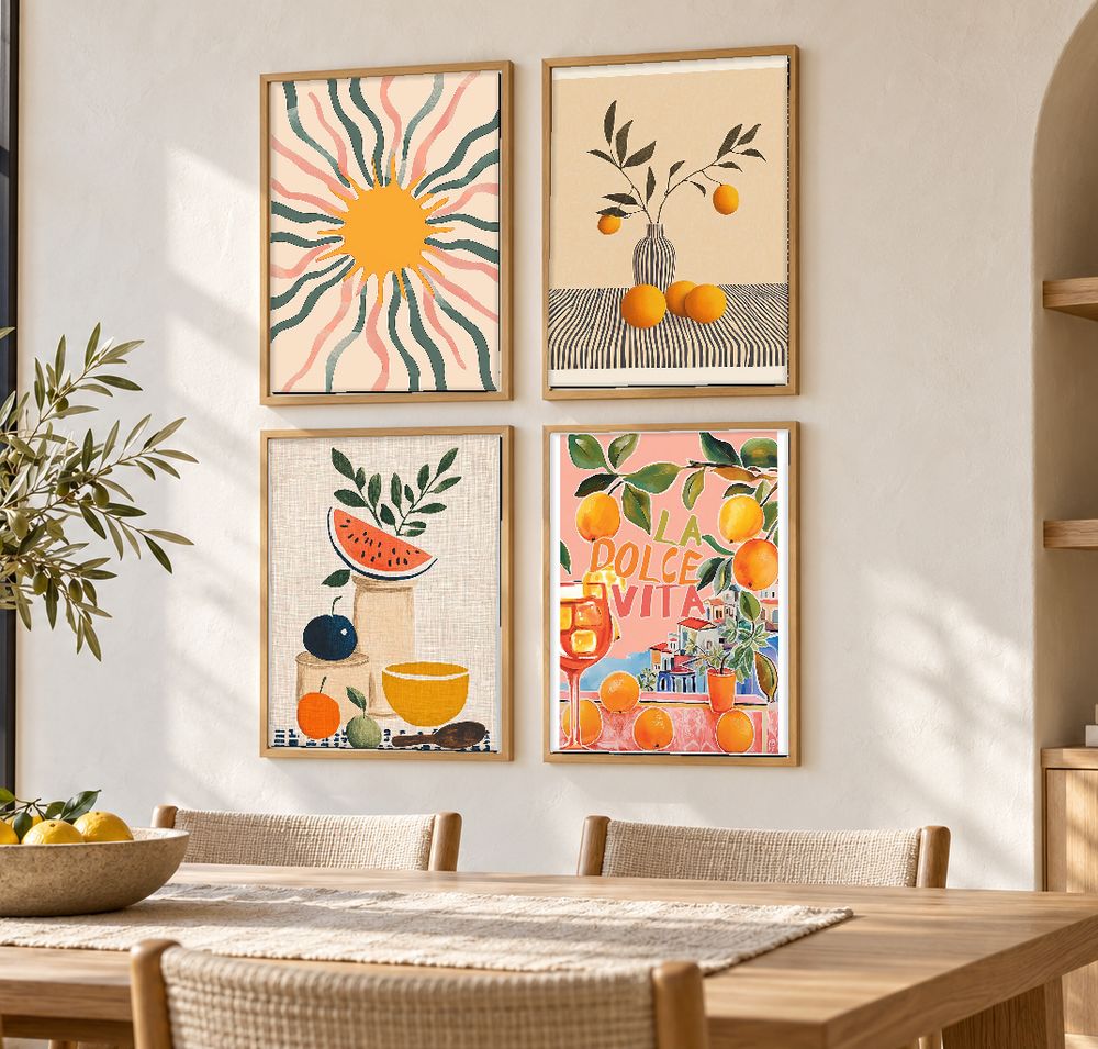 Set de 4 cuadros decorativos que combinan