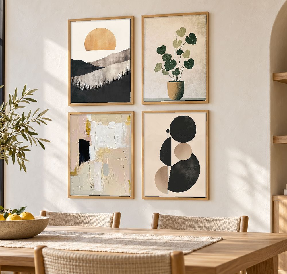 Set de 4 cuadros decorativos que combinan