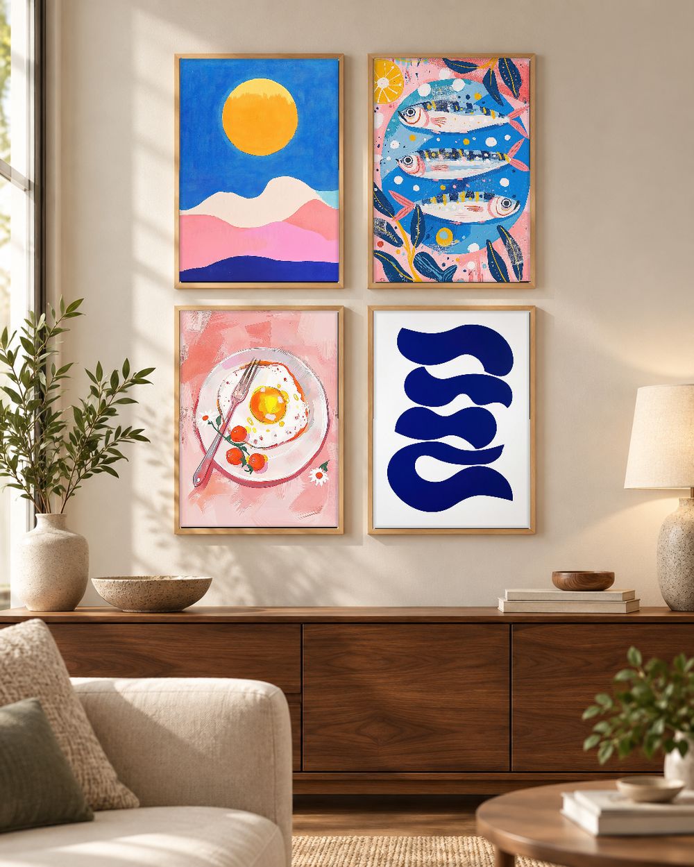 Set de 4 cuadros decorativos que combinan