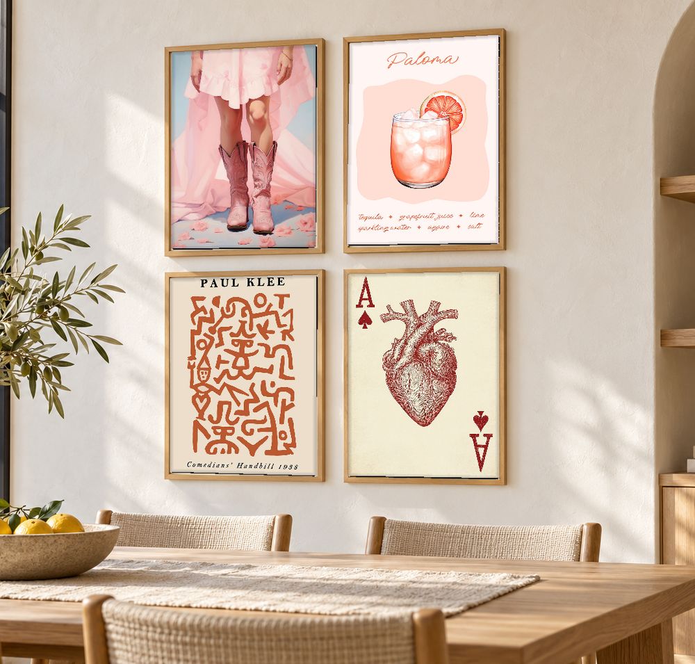 Set de 4 cuadros decorativos que combinan