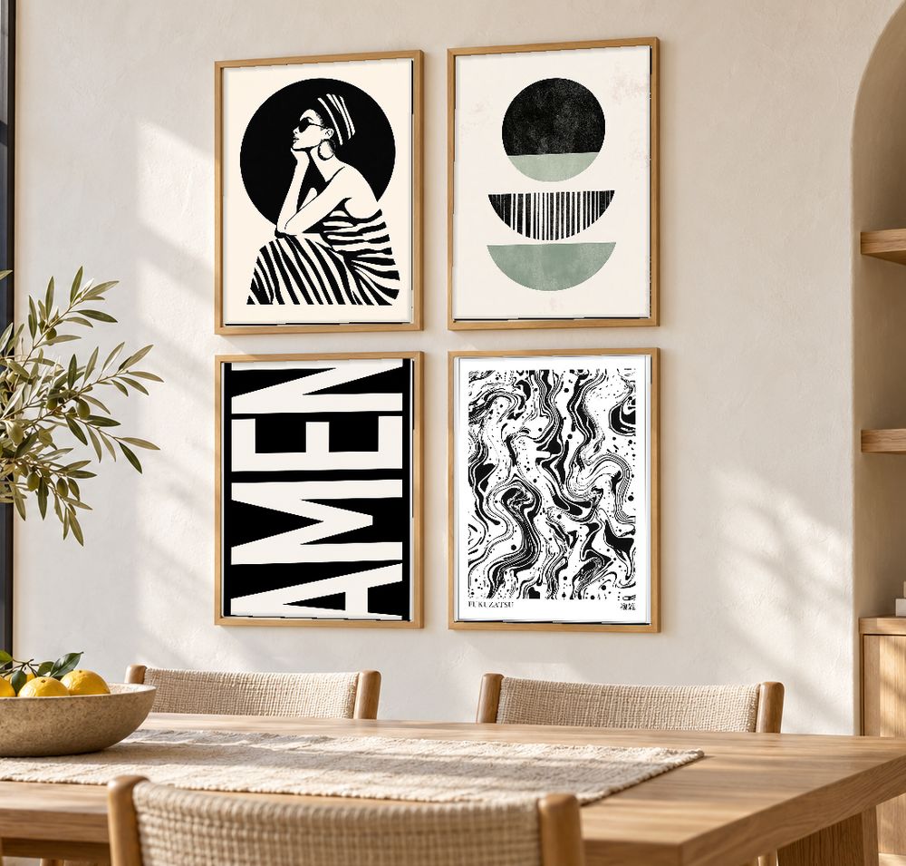 Set de 4 cuadros decorativos que combinan
