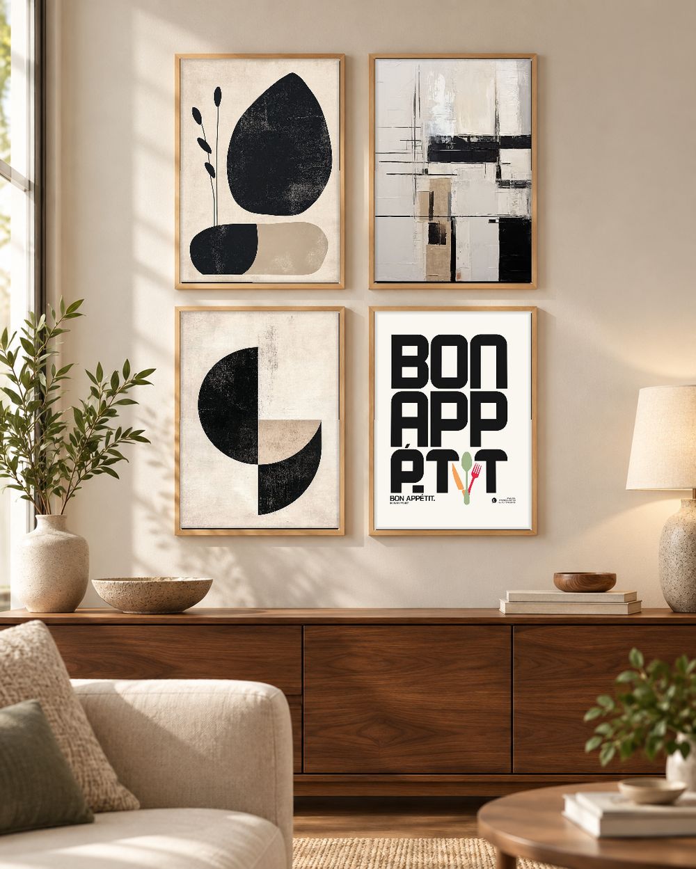 Set de 4 cuadros decorativos que combinan