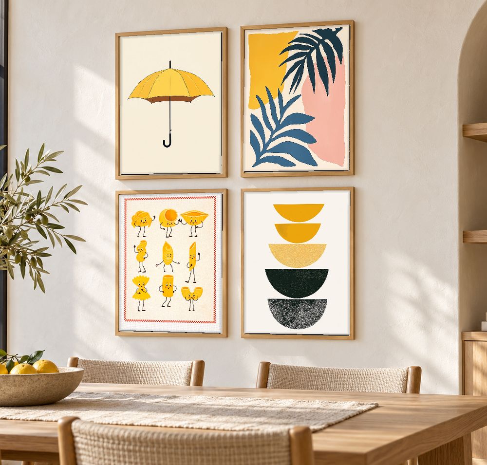 Set de 4 cuadros decorativos que combinan