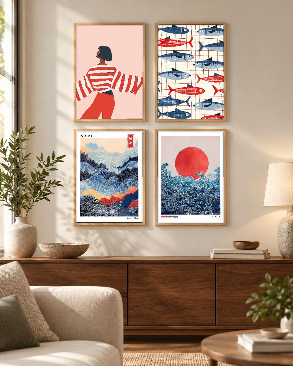 Set de 4 cuadros decorativos que combinan