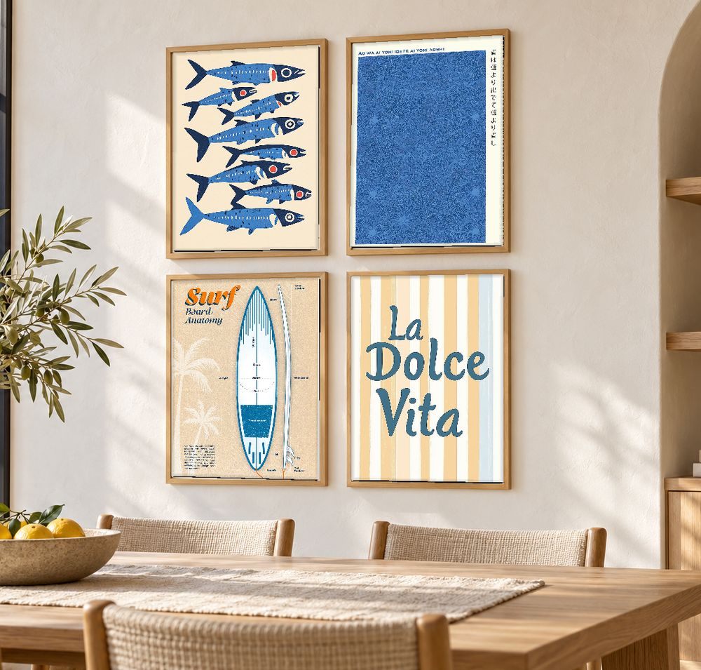Set de 4 cuadros decorativos que combinan