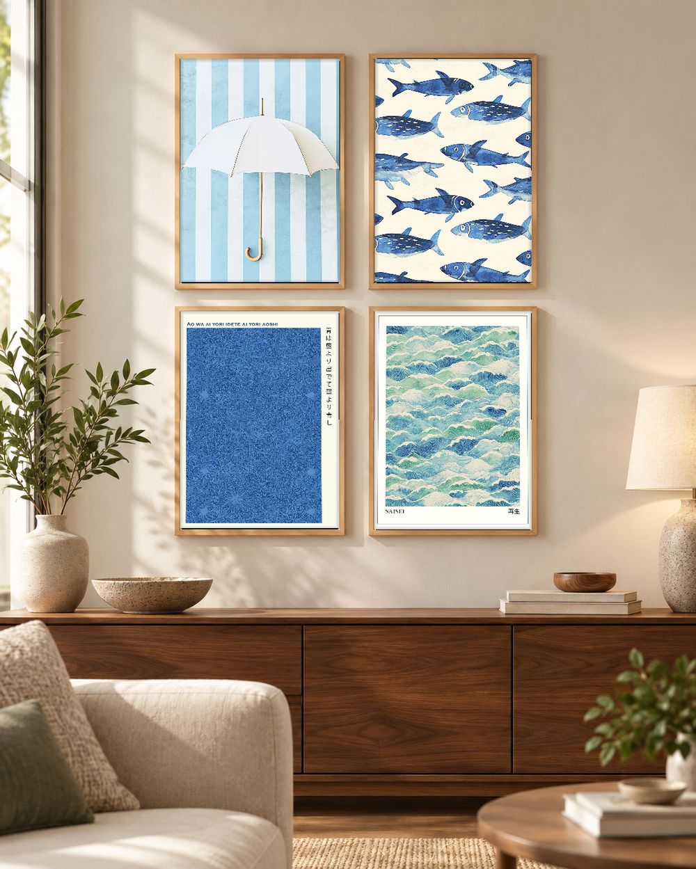 Set de 4 cuadros decorativos que combinan
