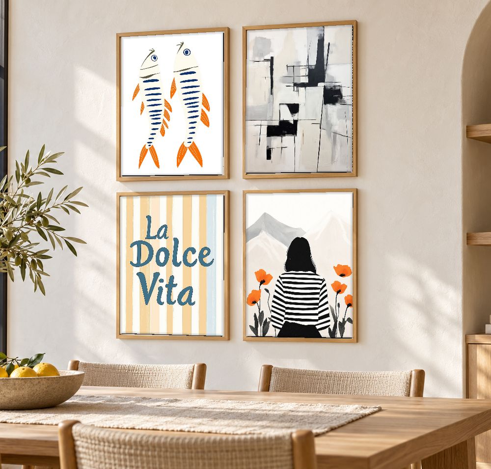 Set de 4 cuadros decorativos que combinan