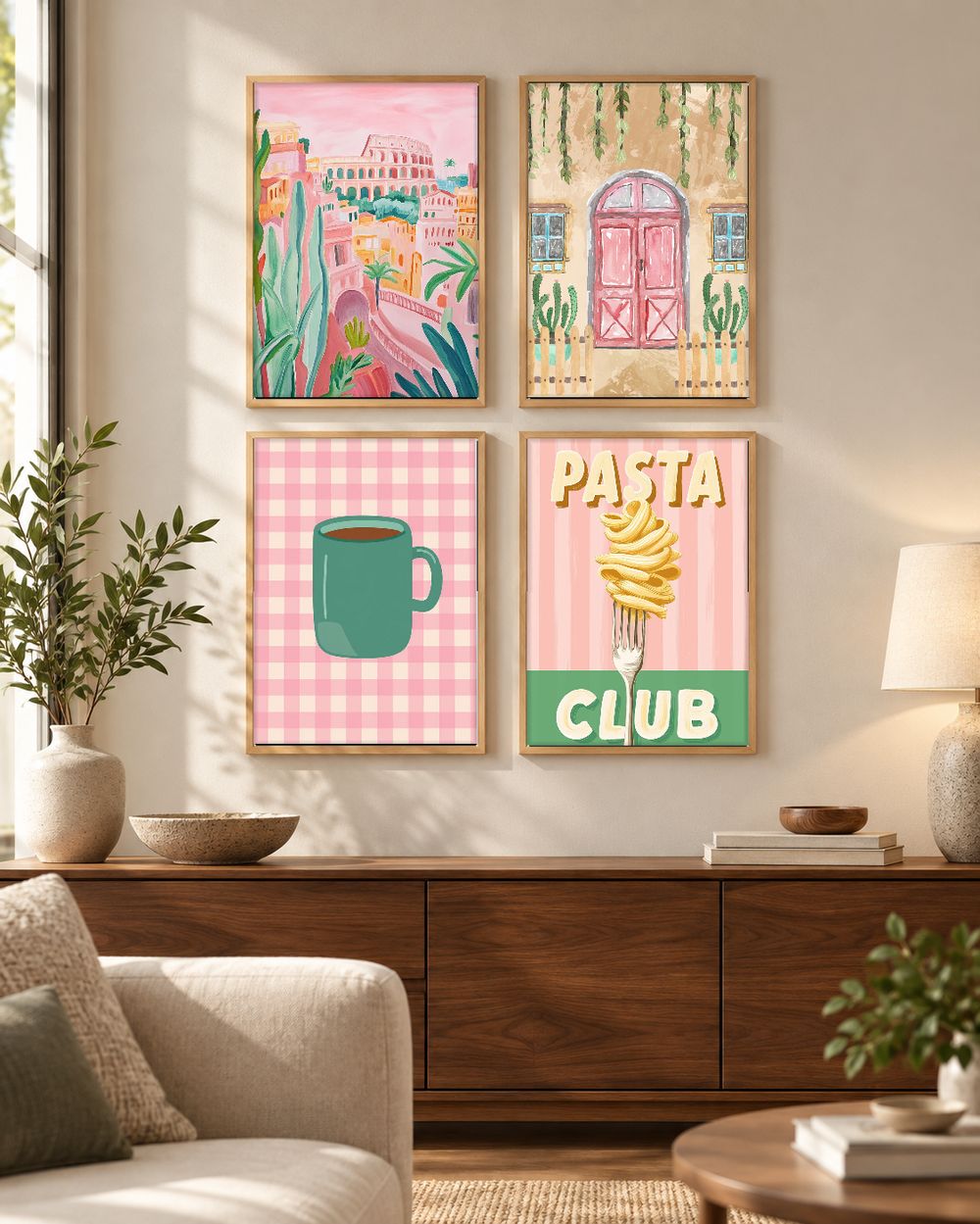 Set de 4 cuadros decorativos que combinan