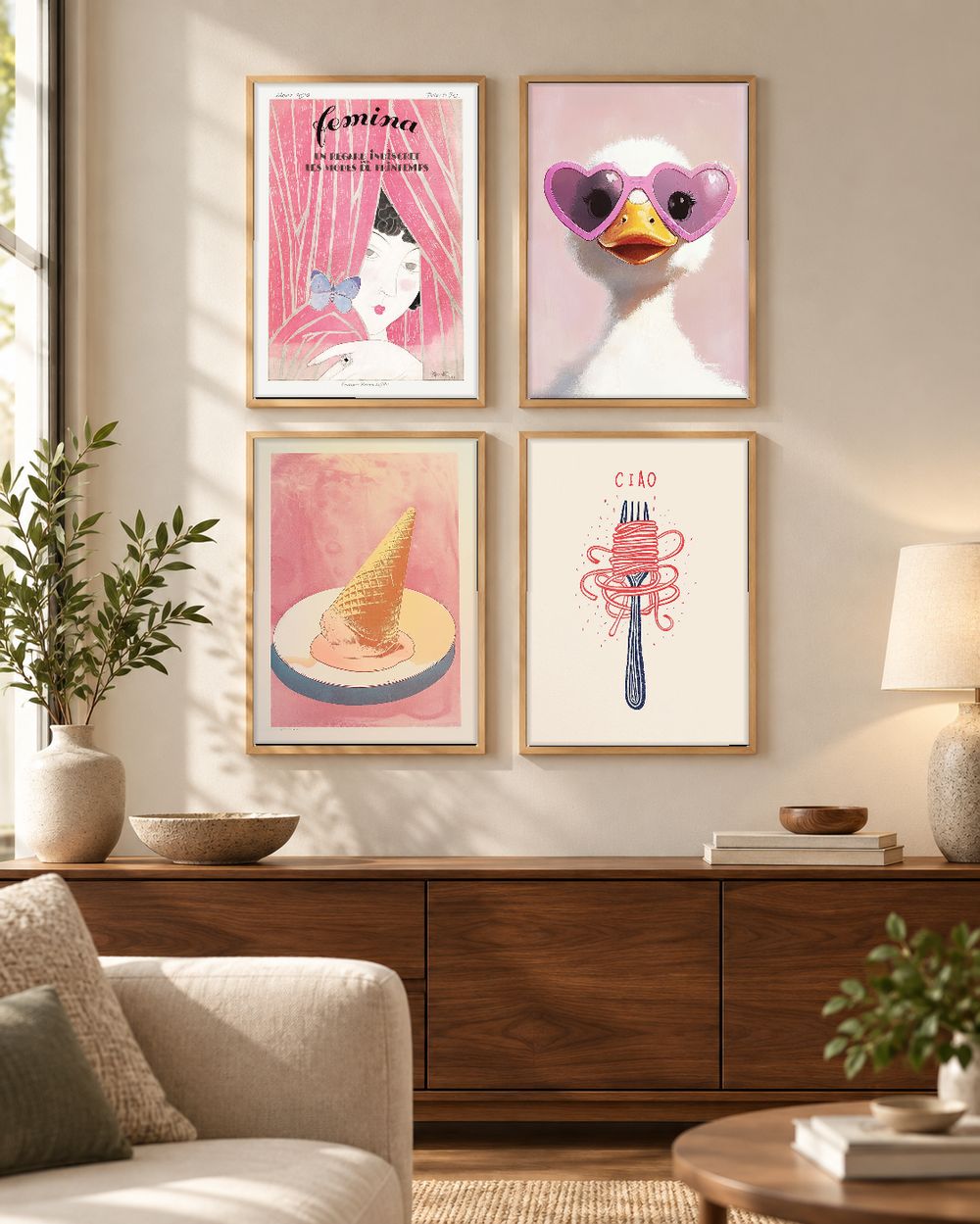 Set de 4 cuadros decorativos que combinan