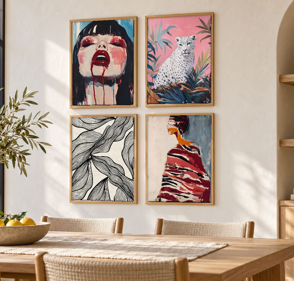 Set de 4 cuadros decorativos que combinan