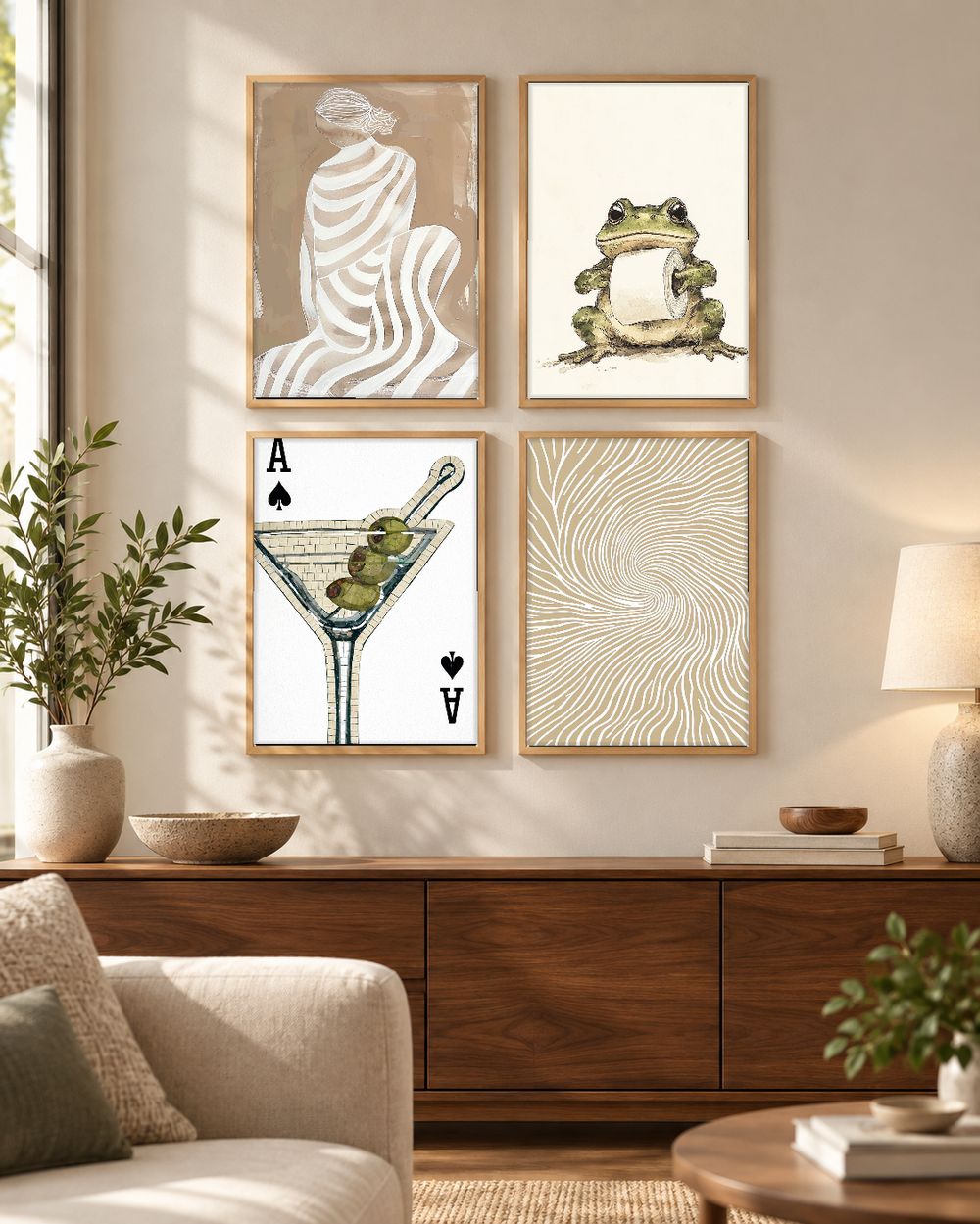 Set de 4 cuadros decorativos que combinan