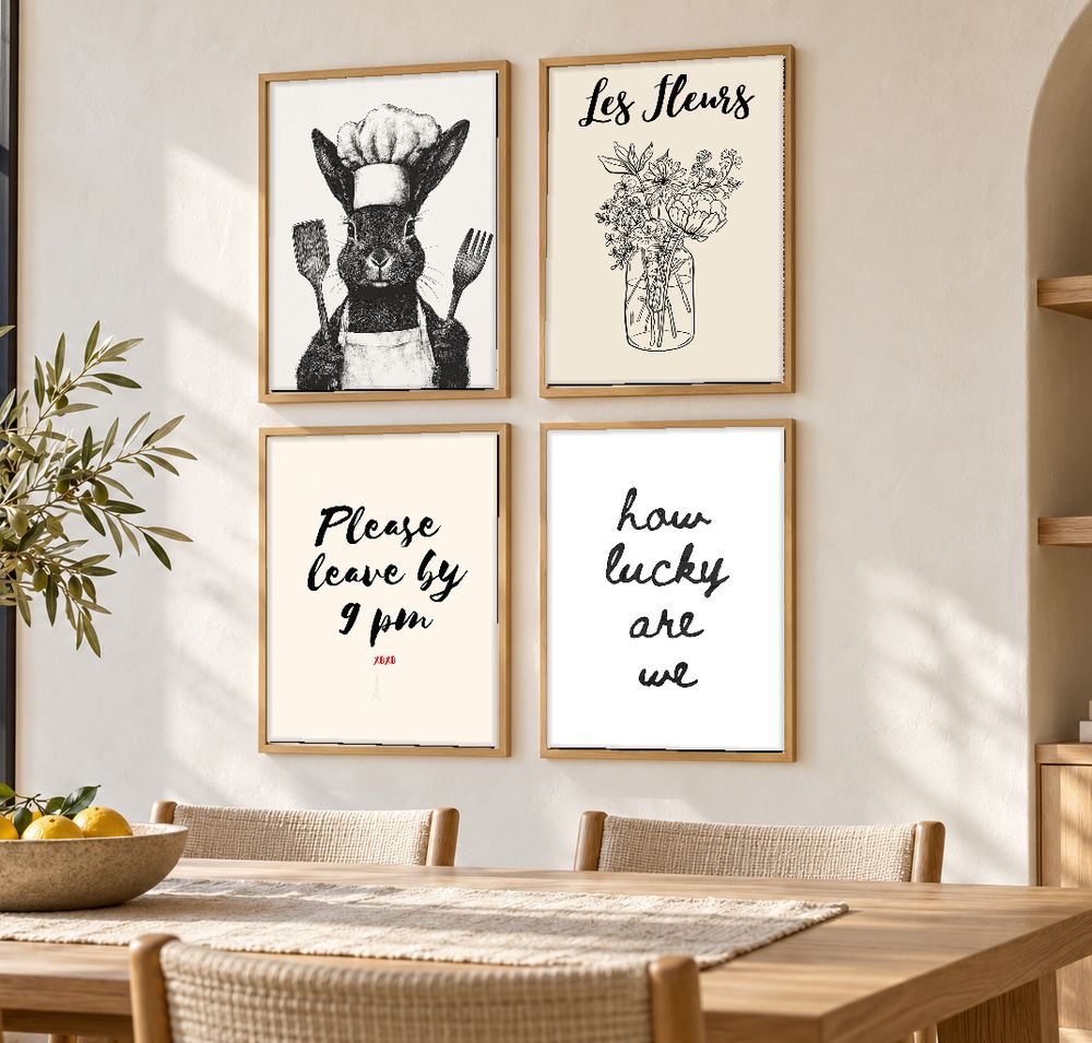 Set de 4 cuadros decorativos que combinan