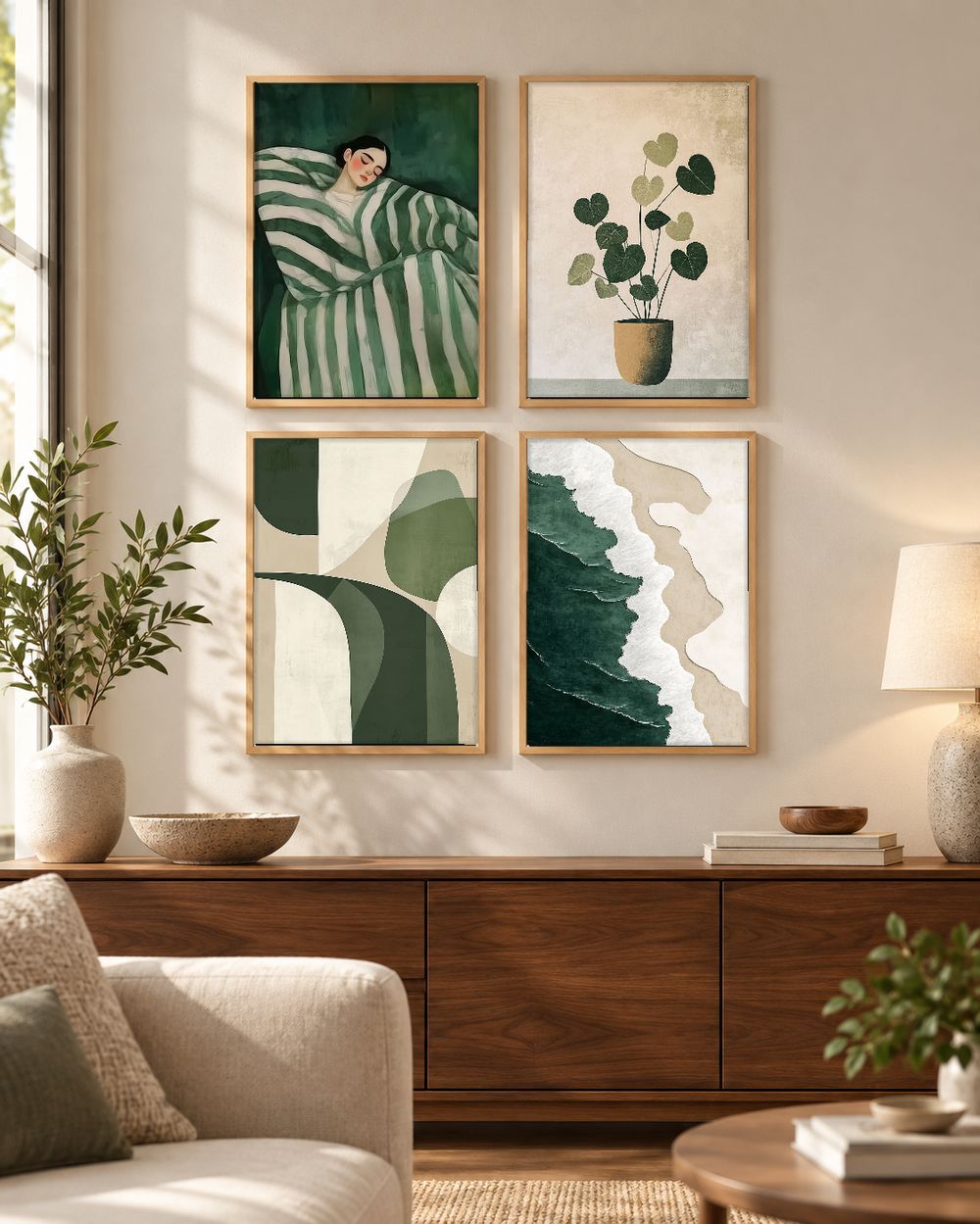 Set de 4 cuadros decorativos que combinan