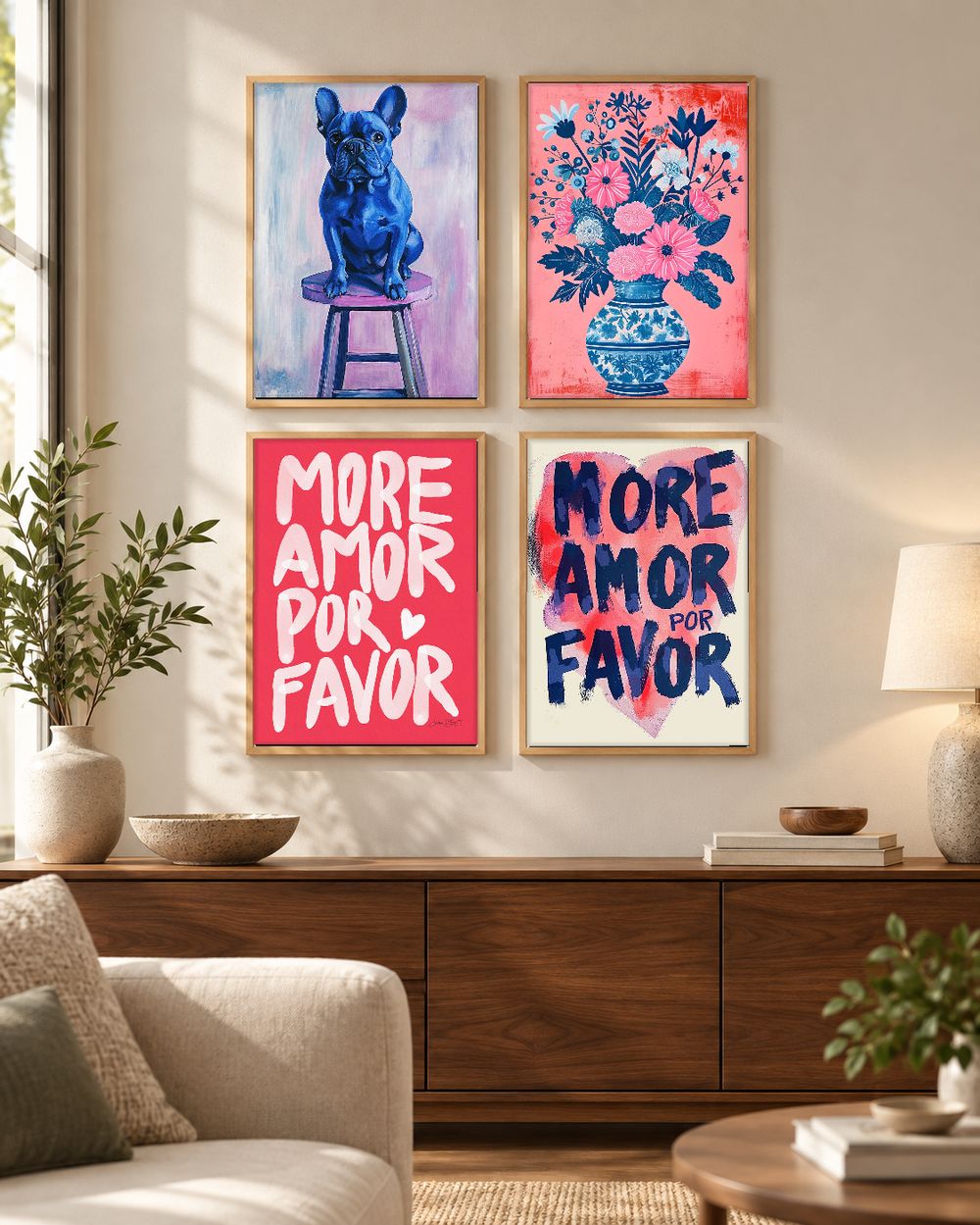 Set de 4 cuadros decorativos que combinan