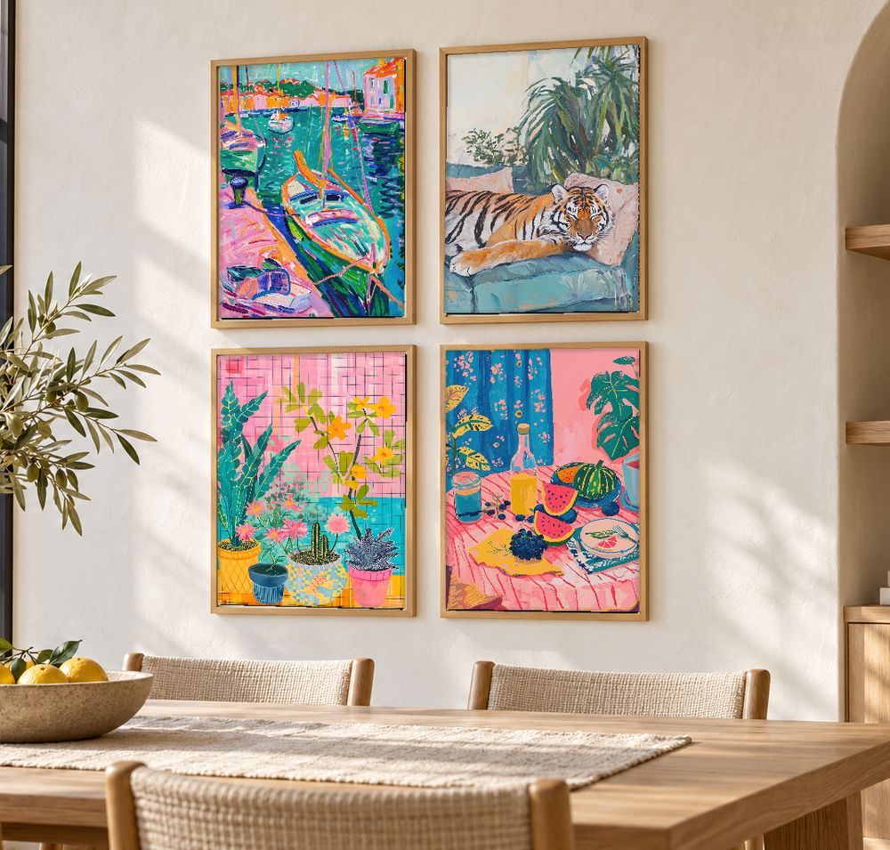 Set de 4 cuadros decorativos que combinan